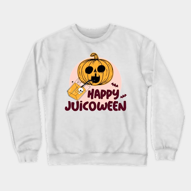 Halloween pumpkin scary drinking juice with skull - Happy Juicoween Crewneck Sweatshirt by Qprinty